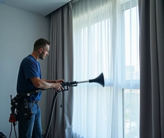 Professional commercial curtain cleaning process equipment Matty Curtain Cleaning mount-ousley-nsw