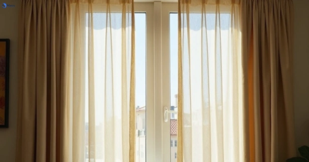 Dull dusty drapes in mount-ousley-nsw before professional cleaning